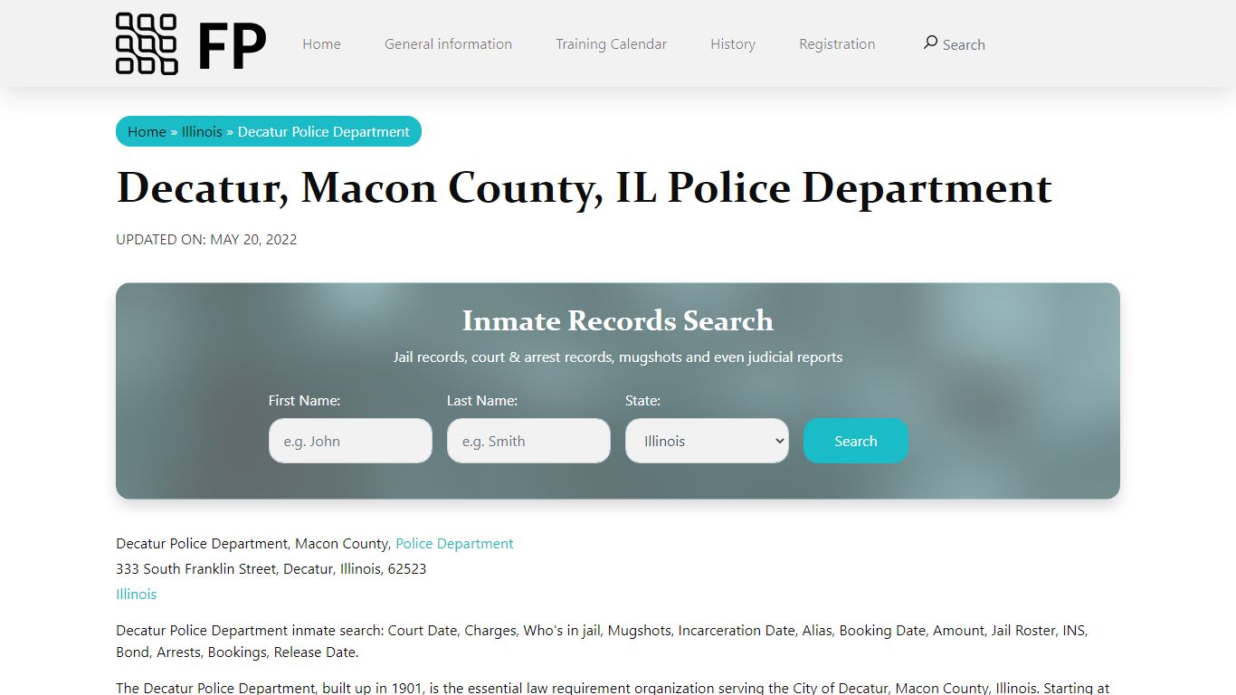 Decatur, IL Police - City Jail Inmates, Arrests